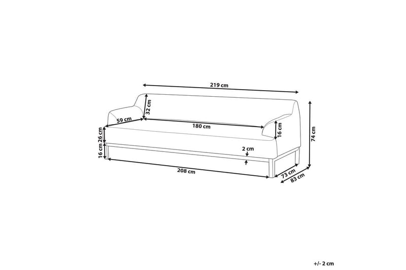 3-sitssoffa Beliani Sosjo Beige, ljust trä Taupe - Møbler - Sofaer - 3 personers sofa