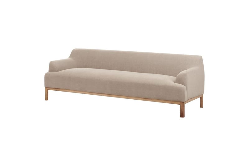 3-sitssoffa Beliani Sosjo Beige, ljust trä Taupe - Møbler - Sofaer - 3 personers sofa