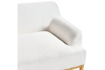3-sitssoffa Beliani Sosjo Beige, ljust trä White||Light colored wood - Møbler - Sofaer - 3 personers sofa