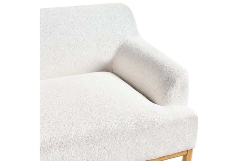 3-sitssoffa Beliani Sosjo Beige, ljust trä White||Light colored wood - Møbler - Sofaer - 3 personers sofa