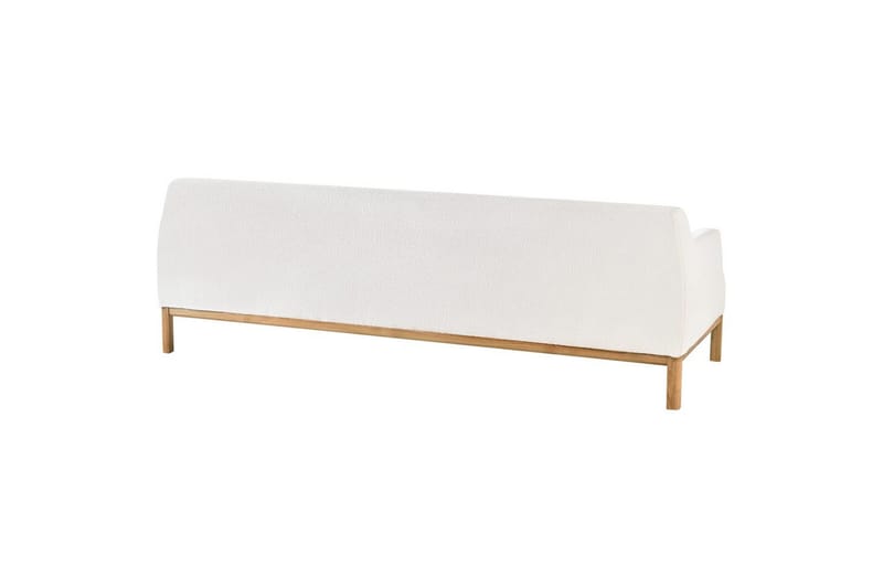 3-sitssoffa Beliani Sosjo Beige, ljust trä White||Light colored wood - Møbler - Sofaer - 3 personers sofa