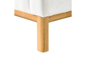 3-sitssoffa Beliani Sosjo Beige, ljust trä White||Light colored wood - Møbler - Sofaer - 3 personers sofa