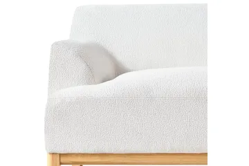 3-sitssoffa Beliani Sosjo Beige, ljust trä White||Light colored wood - Møbler - Sofaer - 3 personers sofa