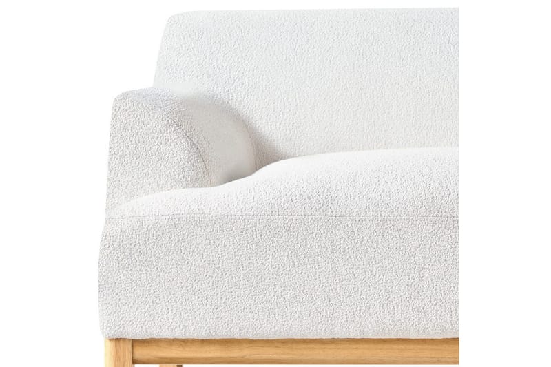 3-sitssoffa Beliani Sosjo Beige, ljust trä White||Light colored wood - Møbler - Sofaer - 3 personers sofa
