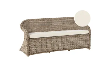 3-sitssoffa Beliani Susua Nature||White - Havemøbler - Loungemøbler - Loungesofaer