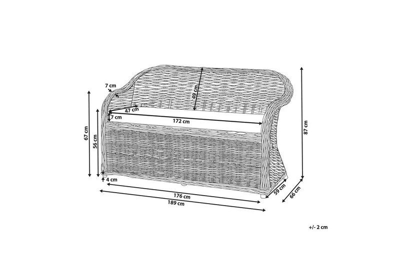 3-sitssoffa Beliani Susua Nature||White - Havemøbler - Loungemøbler - Loungesofaer