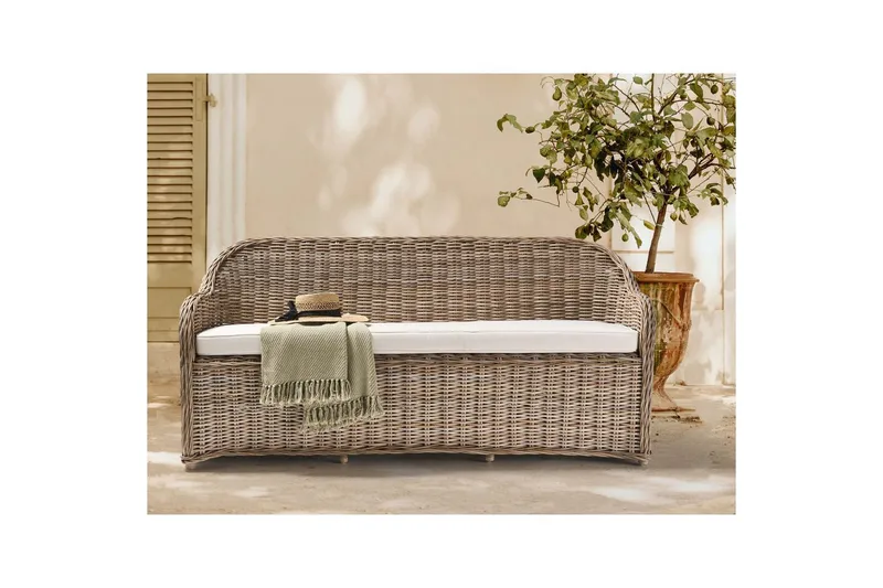 3-sitssoffa Beliani Susua Nature||White - Havemøbler - Loungemøbler - Loungesofaer