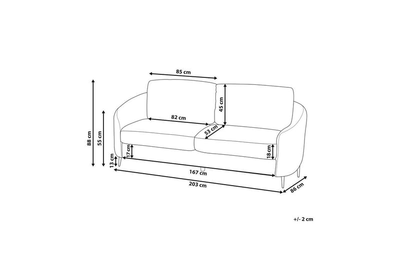 3-sitssoffa Beliani Trosa Beige, guld Beige||GOLD - Møbler - Sofaer - 3 personers sofa