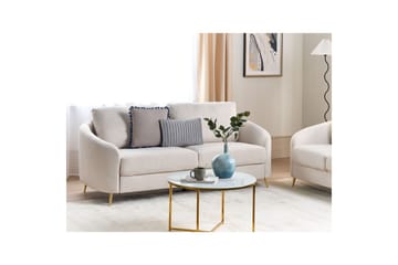 3-sitssoffa Beliani Trosa Beige, guld Beige||GOLD - Møbler - Sofaer - 3 personers sofa