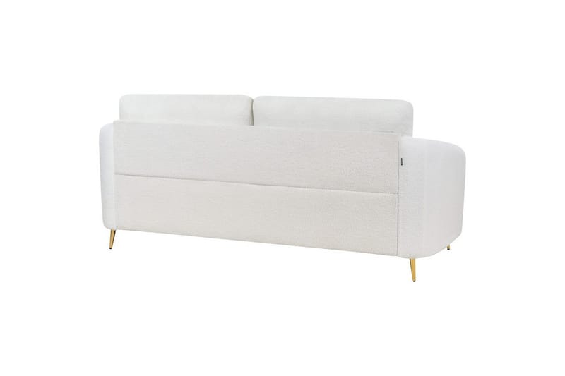3-sitssoffa Beliani Trosa Beige, guld White - Møbler - Sofaer - 3 personers sofa