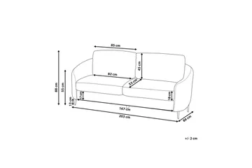 3-sitssoffa Beliani Trosa Beige, guld White - Møbler - Sofaer - 3 personers sofa
