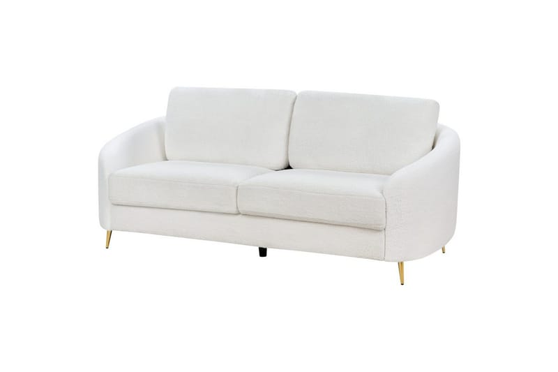 3-sitssoffa Beliani Trosa Beige, guld White - Møbler - Sofaer - 3 personers sofa