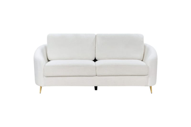 3-sitssoffa Beliani Trosa Beige, guld White - Møbler - Sofaer - 3 personers sofa