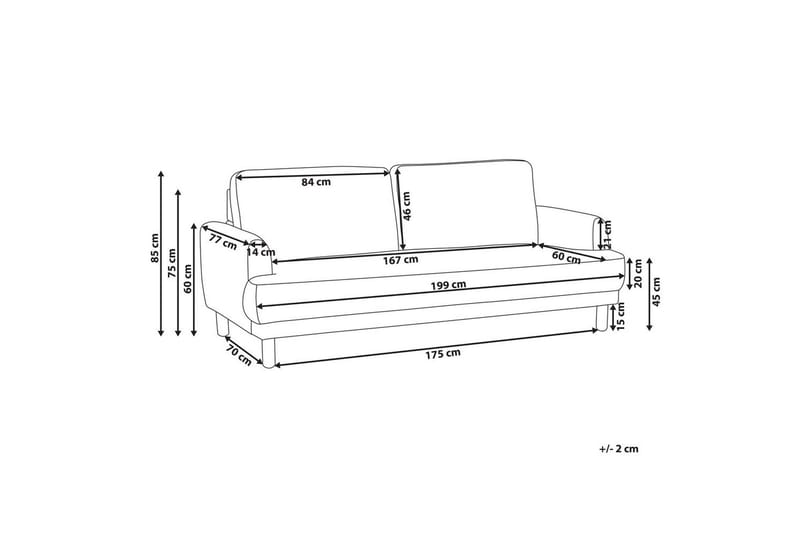 3-sitssoffa Beliani Tuve Beige, ljust trä, Bouclé Offwhite||Light colored wood - Møbler - Sofaer - 3 personers sofa