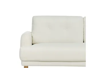 3-sitssoffa Beliani Tuve Beige, ljust trä, Bouclé Offwhite||Light colored wood - Møbler - Sofaer - 3 personers sofa
