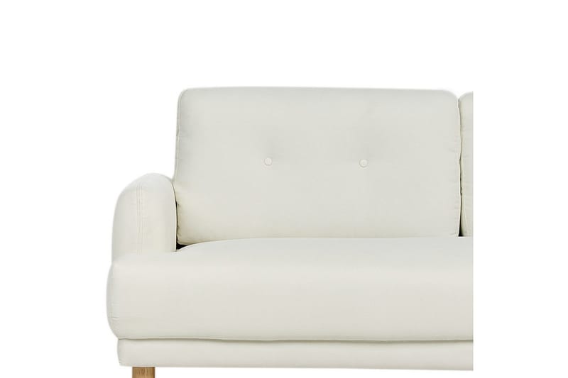3-sitssoffa Beliani Tuve Beige, ljust trä, Bouclé Offwhite||Light colored wood - Møbler - Sofaer - 3 personers sofa