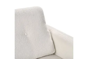 3-sitssoffa Beliani Tuve Beige, ljust trä, Bouclé White||Light colored wood - Møbler - Sofaer - 3 personers sofa