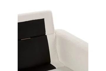 3-sitssoffa Beliani Tuve Beige, ljust trä, Bouclé White||Light colored wood - Møbler - Sofaer - 3 personers sofa
