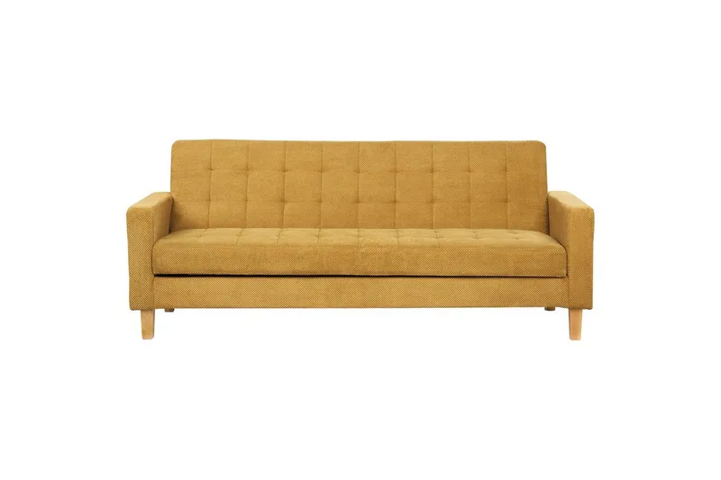 3-sitssoffa Beliani Vehkoo Grönt, ljust trä GOLD||Light colored wood - Møbler - Sofaer - Sovesofaer