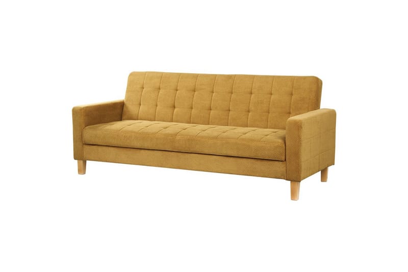 3-sitssoffa Beliani Vehkoo Grönt, ljust trä GOLD||Light colored wood - Møbler - Sofaer - Sovesofaer