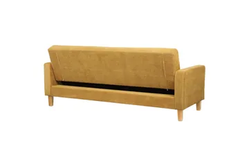 3-sitssoffa Beliani Vehkoo Grönt, ljust trä GOLD||Light colored wood - Møbler - Sofaer - Sovesofaer