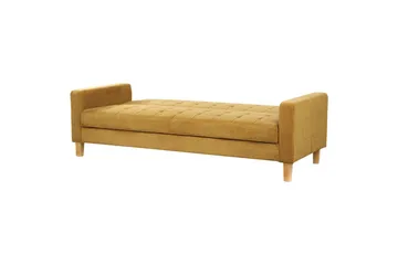 3-sitssoffa Beliani Vehkoo Grönt, ljust trä GOLD||Light colored wood - Møbler - Sofaer - Sovesofaer