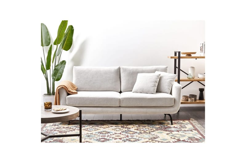 3-sitssoffa Beliani Vesala Brun, Svart White - Hvid - Møbler - Sofaer - 3 personers sofa
