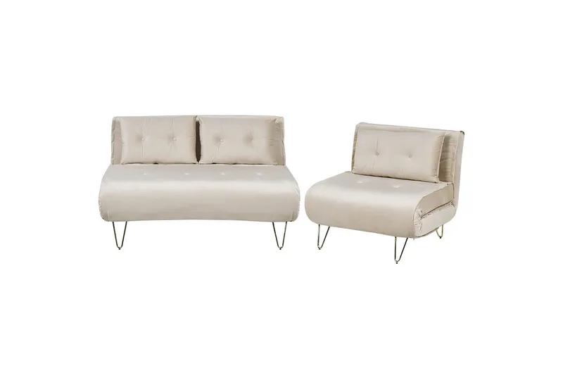 3-sitssoffa Beliani Vestfold Beige, guld Beige||GOLD, undefined