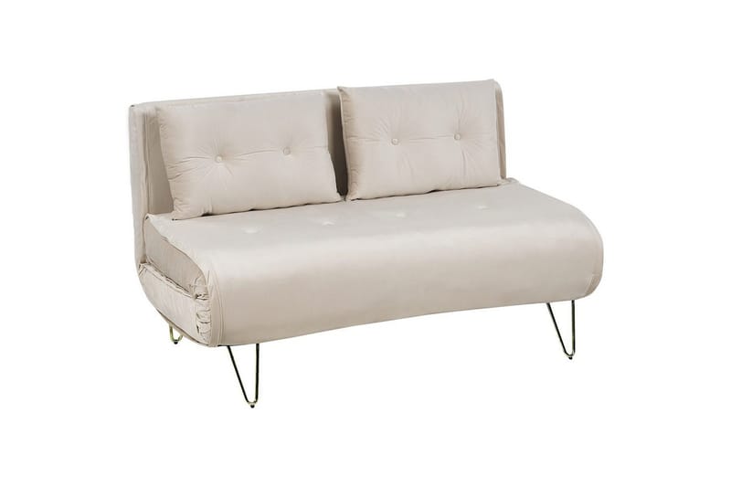 3-sitssoffa Beliani Vestfold Beige, guld Beige||GOLD - Møbler - Sofaer - Sovesofaer
