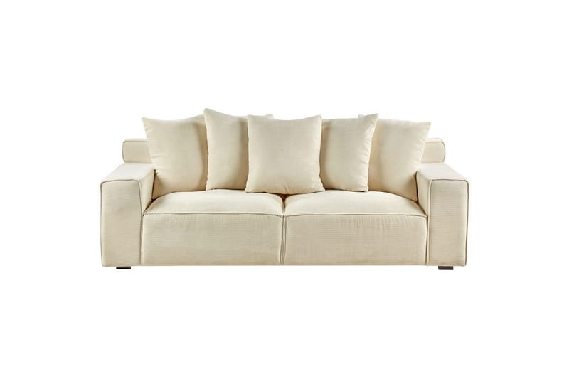3-sitssoffa Beliani Viskan Beige, Manchestertyg Beige - Møbler - Sofaer - 3 personers sofa