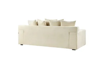 3-sitssoffa Beliani Viskan Beige, Manchestertyg Beige - Møbler - Sofaer - 3 personers sofa