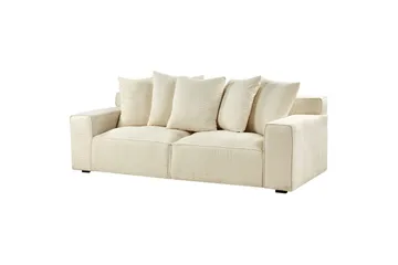 3-sitssoffa Beliani Viskan Beige, Manchestertyg Beige - Møbler - Sofaer - 3 personers sofa
