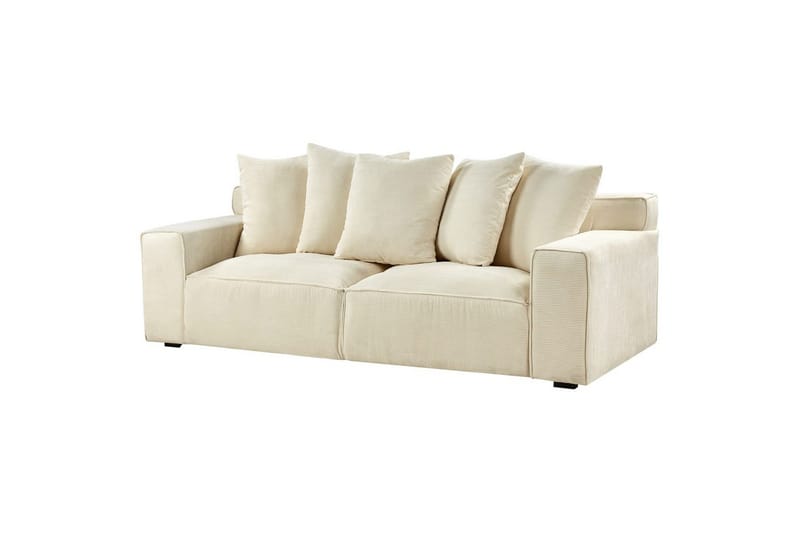 3-sitssoffa Beliani Viskan Beige, Manchestertyg Beige - Møbler - Sofaer - 3 personers sofa