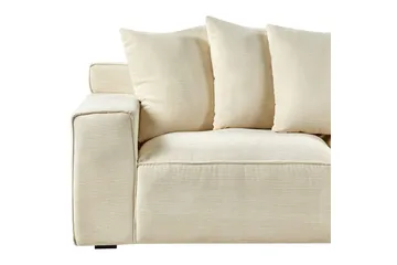 3-sitssoffa Beliani Viskan Beige, Manchestertyg Beige - Møbler - Sofaer - 3 personers sofa
