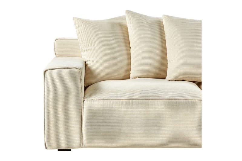 3-sitssoffa Beliani Viskan Beige, Manchestertyg Beige - Møbler - Sofaer - 3 personers sofa