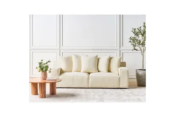 3-sitssoffa Beliani Viskan Beige, Manchestertyg Beige - Møbler - Sofaer - 3 personers sofa