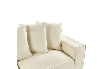 3-sitssoffa Beliani Viskan Beige, Manchestertyg Beige - Møbler - Sofaer - 3 personers sofa