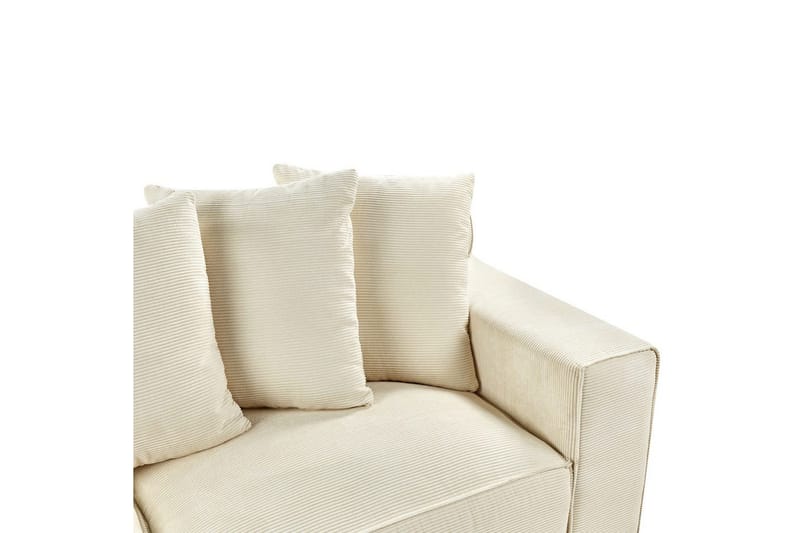3-sitssoffa Beliani Viskan Beige, Manchestertyg Beige - Møbler - Sofaer - 3 personers sofa