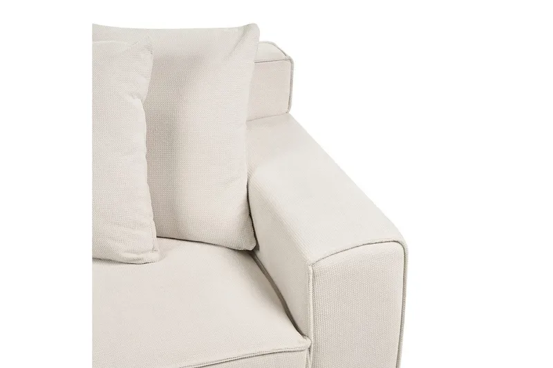 3-sitssoffa Beliani Viskan Beige, Manchestertyg White - Møbler - Sofaer - 3 personers sofa