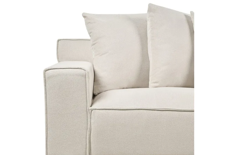 3-sitssoffa Beliani Viskan Beige, Manchestertyg White - Møbler - Sofaer - 3 personers sofa