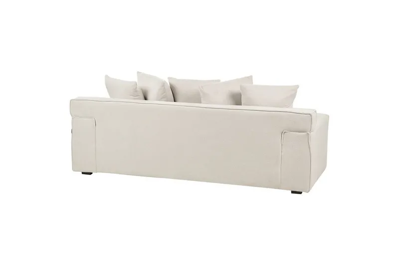 3-sitssoffa Beliani Viskan Beige, Manchestertyg White - Møbler - Sofaer - 3 personers sofa