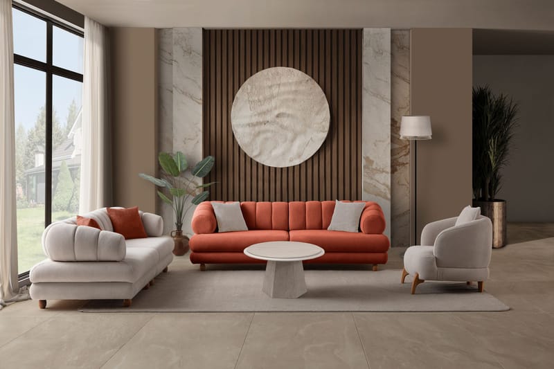 3-personers sofa Atelier Del Sofa Gloria (240 x 80 x 95 cm) Tile Red - Tile Red - Møbler - Sofaer - 3 personers sofa