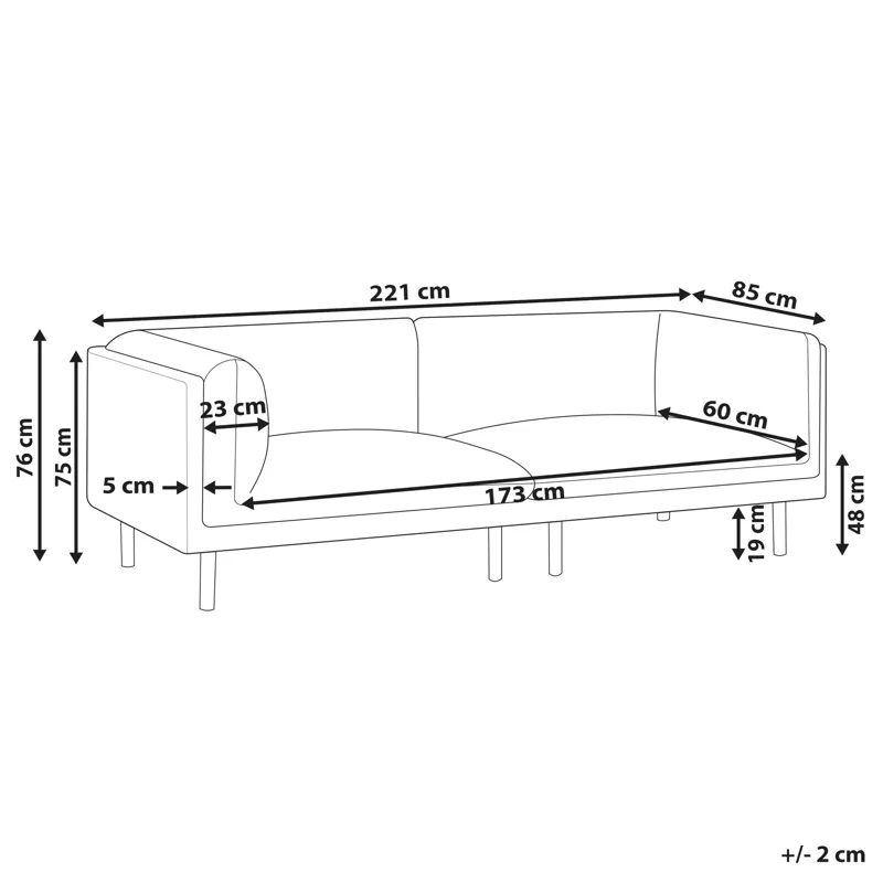 3-personers sofa Vorgod Stof - Off-White - Møbler - Sofaer - 3 personers sofa