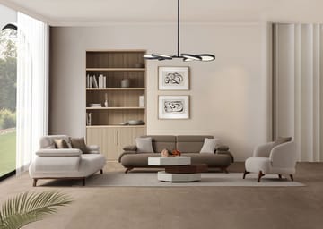 3-personers sofa Atelier Del Sofa Bonjo Valnød (246 x 81 x 97 cm) Jord - Jord - Møbler - Sofaer - 3 personers sofa