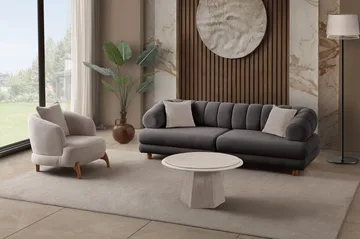 3-personers sofa Atelier Del Sofa Gloria (240 x 80 x 95 cm) Antracit - Antracit - Møbler - Sofaer - 3 personers sofa