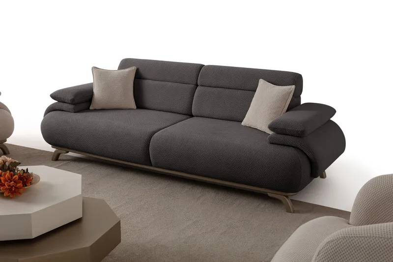 3-personers sofa Atelier Del Sofa Bonjo Silver (246 x 81 x 97 cm) Antracit, Antracit