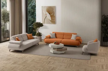 3-personers sofa Atelier Del Sofa Bonjo Silver (246 x 81 x 97 cm) Tile Red - Teglstenrød - Møbler - Sofaer - 3 personers sofa
