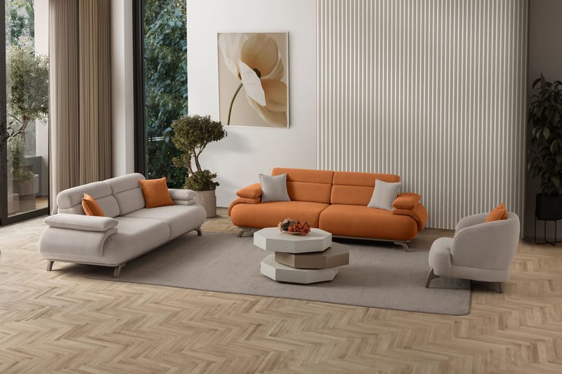 3-personers sofa Atelier Del Sofa Bonjo Silver (246 x 81 x 97 cm) Tile Red - Teglstenrød - Møbler - Sofaer - 3 personers sofa