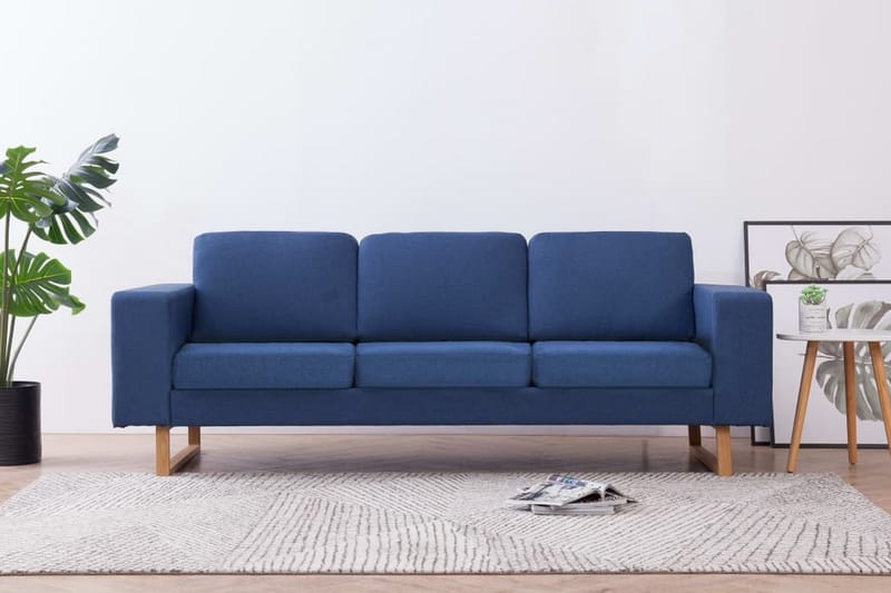 3-Personers Sofa I Stof Blå - Blå - 3 personers sofa