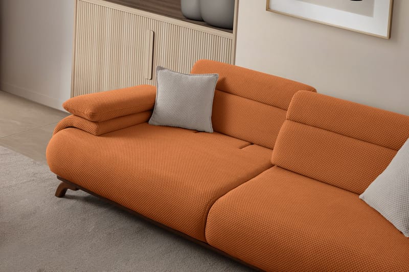 3-personers sofa Atelier Del Sofa Bonjo Valnød (246 x 81 x 97 cm) Tile Red - Teglstenrød - Møbler - Sofaer - 3 personers sofa